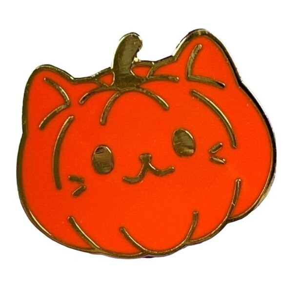 Pumpkin Kitty Lapel Pin Cat Jack Lantern Halloween Badge Accessories Brooch Gift - Picture 1 of 5
